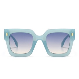 ADE WU Trendy Oversized Square Sunglasses Womens Ladies Retro Vintage Big Large Chunky Sun Glasses,Light Blue Frame Blue Gradient Lense