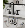 FORIOUS Matte Black Bathroom Faucets 3 Hole, 8 inch Widespread
