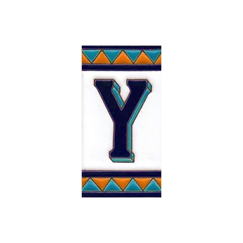 House Numbers Ceramic Tiles, Letters & Frames, Spanish Orange &