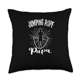Jump Rope Skipping Rope Fitness Workout Clothing Jumping Rope Papa Skipping Fitness Throw Pillow, 18x18, Multicolor