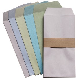 Colorful Pochi Bags, Assorted Colors, 50 Pieces, 3.7 x 7.4 inches (9.5 x 18.8 cm), ATM Cash Envelope Size/Bill Size (50 Assorted Colors)