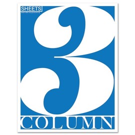 BookFactory 3 Column Ledger Sheets/Account Loose Paper/Accounting Paper (Three Columns Columnar Sheet Format)- 3 Hole Punched Loose Leaf Sheets, 50 Pages, 8.5" x 11" (SHEET-050-7CLL(Accounting-3)-AX)