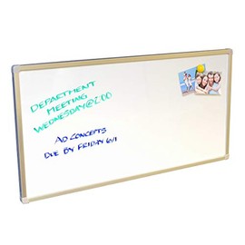 Ultimate Office 34 1/2 inches x 17 3/4 inches Ultra-Slim Workstation Magnetic Whiteboard can be Mounted Horizontally or Vertically. Wall Rail Allows for Easy Mounting and Removal