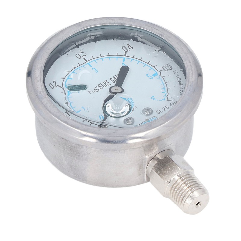 Pressure Gauge 1/4 NPT Accuracy Level 2.5 Transparent Dial Vacuum