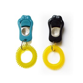 MINBOOT Clicker Dog Dog Whistle 2-Piece Set Cat Dog Training Sound Pet Training Clicker Adjustable PC Material Wear-Resistant (Black & Blue)