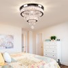 Finktonglan 16" Crystal Ceiling Light, Modern Crystal Chandeliers with Remote