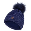 Compagno Winter Hat Knitted Hat Women's Bobble Hat Fleece Lining