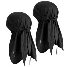 YANIKY Bandana Men's - Breathable Headscarf Summer Durag, Face Bandana Head & Neck Protection Bandana Cap Women's Multifunctional Scarf 3 in 1 Elastic Neckerchief Sports Bandana Head Scarf, Black and