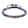 Natural Gray African Bloodstone 6mm Round Beads Adjustable Braided Macrame