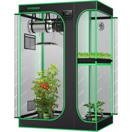 VIVOSUN 2-in-1 3x2FT Hydroponic Indoor Plant Grow Tent Multi-Chamber 36"x24"x53"