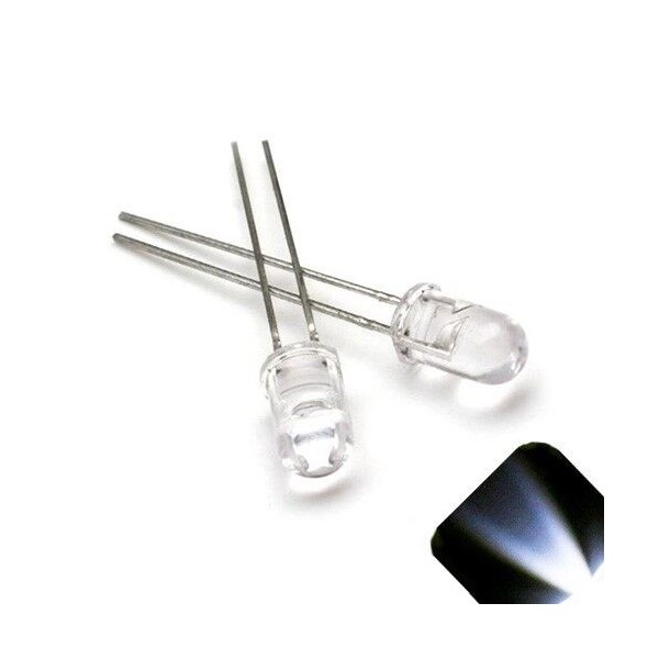 Lighthouse LEDs 100 x LED 5mm Cool White Ultra Bright