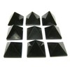 Natural Set of Nine Black Agate Loose Gemstone Pyramids Crystal