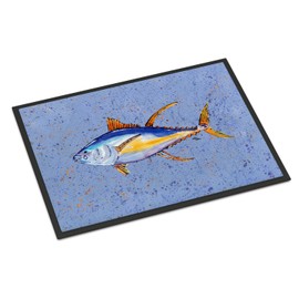 Caroline's Treasures 8535MAT Tuna Fish Doormat 18x27 Front Door Mat Indoor Outdoor Rugs for Entryway, Non Slip Washable Low Pile, 18H X 27W
