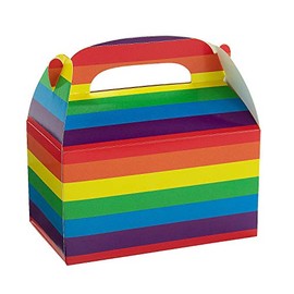 Rainbow Favor Gable Box - Party Supplies - 12 Pieces