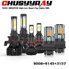CHUSYYRAY For 2006 2007 08 Dodge Ram 1500 2500 3500 6PCS LED Headlight Fog Light Bulbs Kit