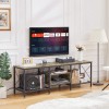 Vecelo TV Stand with Power Outlet Entertainment Media Center for