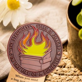 10 Pcs Dumpster Fire Coin Bulk Dumpster Fire Desk Accessories, Employee Appreciation Medallion for Farewell & Going Away, Funny Office Supplies Desk Decor, White Elephant Gifts for Emotional Support