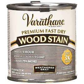 Rust-Oleum 269398 1/2 Pint Varathane Fast Dry Wood Stain, Weathered Gray