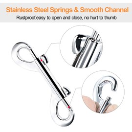 Double Ended Bolt Snap Hook,3.5" Zinc Alloy Metal Clips Key Holder,Trigger Chain Clips, Pack of 12