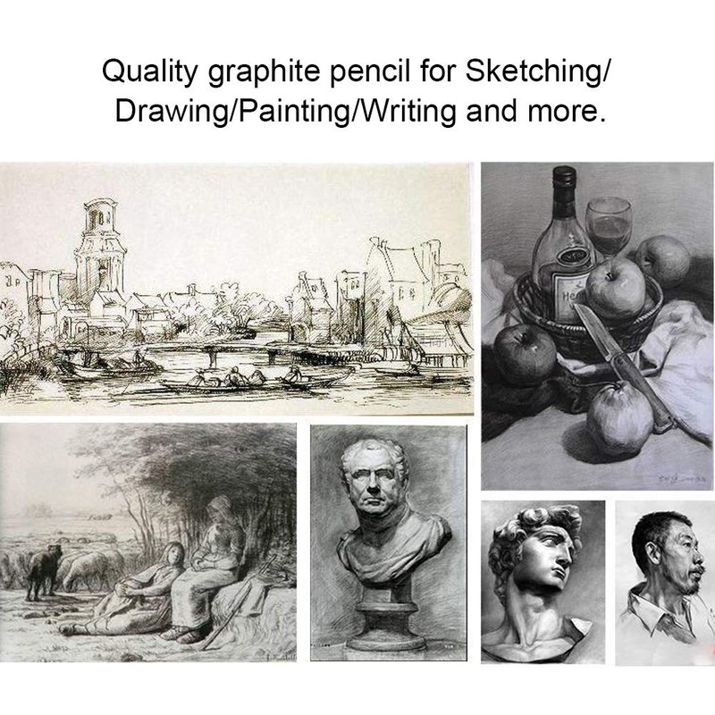 Graphite Pencil Set, 24 Pieces, Non-Toxic, Sketch Art, Graphite Drawing