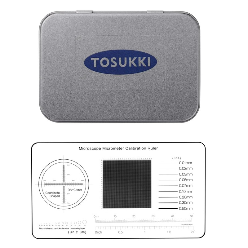 TOSUKKI - Microscopio multifunción para microscopio, micrómetro, cuadrícula de calibración