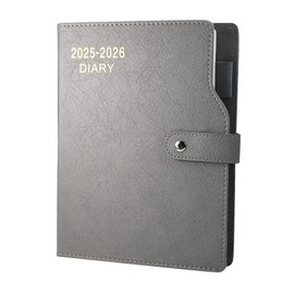 Academic Diary 2025-2026, 2025-2026 Diary A5 Page A Day from Jul 2025 to Jun 2026,Productivity Daily Planner With Monthly Tabs and Colorful Side Panels,with Pen Loop，Inner Pocket,6.7" × 8.5"(Grey)