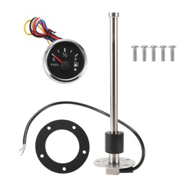INFINAUTO Fuel Sending Unit and Gauge Kit 267mm Length Boat Fuel Sending Unit Marine Fuel Sender Unit Metal Black Silver Tone 240-33 Ohm