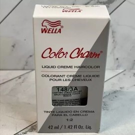WELLA Color Charm Permanent Liquid Hair Color for Gray Coverage, 1x2, 1.42oz - 148/3A Dark Ash Brown
