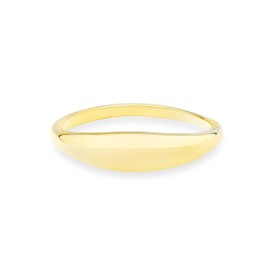 Miabella 925 Sterling Silver or 18K Gold Plated Signet Ring for Women/Made in Italy (yellow-gold-plated-silver, 6)