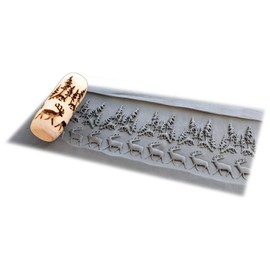 SOCWELL LLC Pattern Roller for Clay, North Woods, 2 inch(50mm) x 3/4" Diameter Size, Made in USA of fine Maple Wood (SD2234)