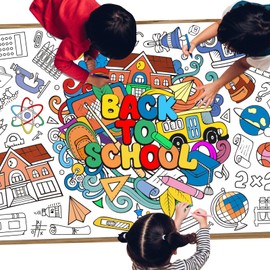 Affrolling Giant Coloring Poster for Classroom Wall Versatile 31.5X 72 Inches Jumbo Coloring Tablecloth Books Crafts Activities Gifts for Classroom Home Birthday Party Supplies Favor (Back to School)