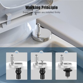 Upgrade Toilet Seat Fixings Quick Release, Ancable Universal Toilet Seat Top Fittings Quick Release Toilet Seat Hinges for WC Toilet Blind Holes (4 Pack)