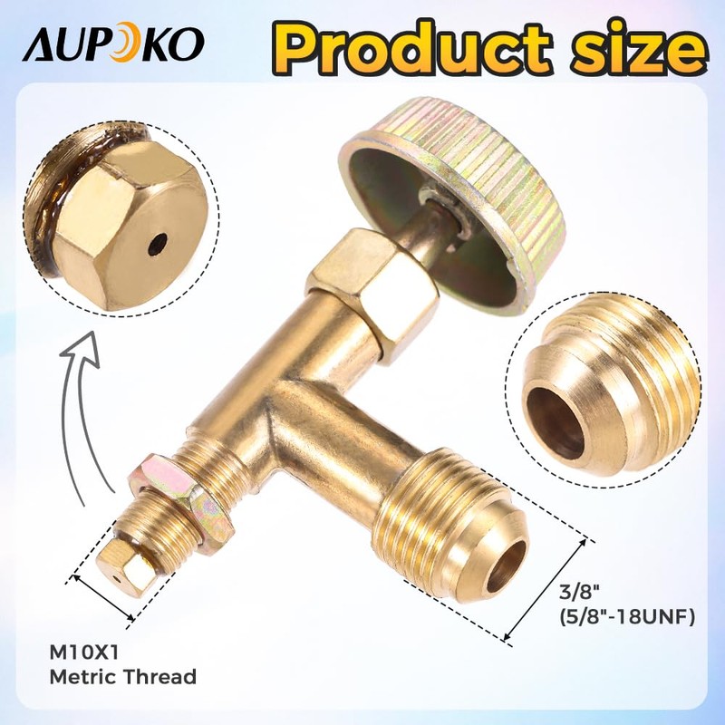 DIY Propane Gas Control Valve, 3/8" Male Flare Thread, M10X1