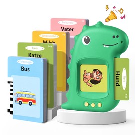 Talking Flashcards Children's Toy from 2 3 4 5 6 Years Educational Games for Autism Learning Toy German Learning for Children Preschool Children Gift for Boys Girls 2-4 Years 112 Sheets 224 Words