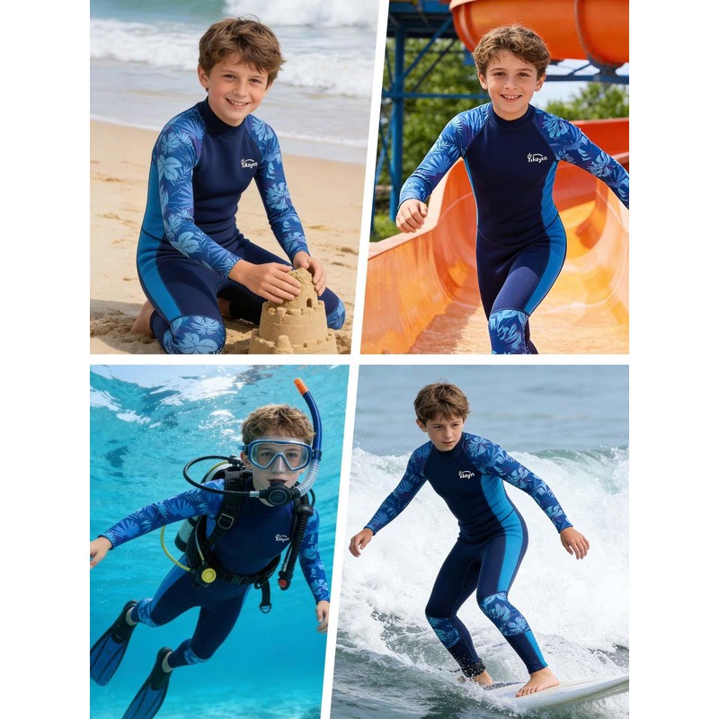 Yikayin Costumi da Bagno per Bambini Lunghezza Intera, Muta da