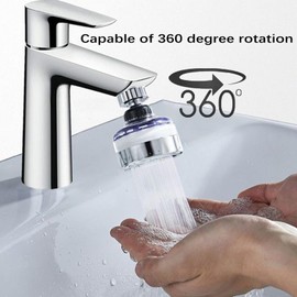 2 Packs Sink Water Filter Faucet with 4 Filter Elements, Bathroom Faucet Filter, 360° Rotating Faucet Filters Purifier Kitchen Tap Filtration Remove Chlorine Fluoride Heavy Metals Hard Water