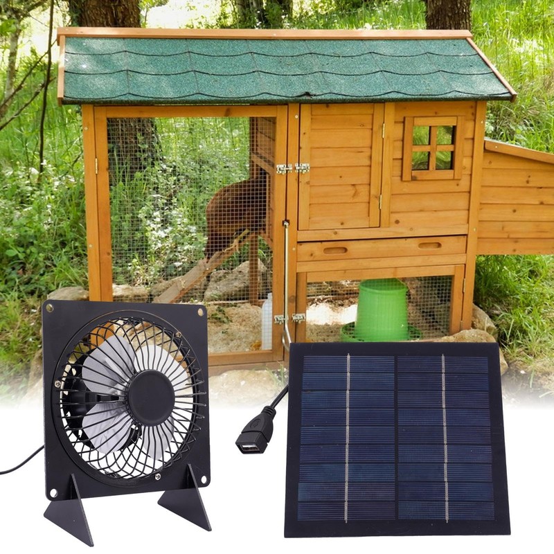 Solar Greenhouse Fan | Solar Panel Fan Chicken Coop Fan,Solar
