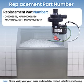 Hodflop 040006556 Water Pump Kit Compatible with Manitowoc Ice Machine 115V 60HZ 1 PH, UD0140A UD0310AE UY0310W Models Replace# MAN040006556 MAN040003291 MAN040004347