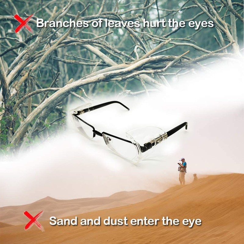 10 Pairs Safety Glasses Side Shields, Flexible Clear Anti-Slip On