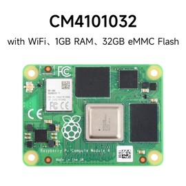 Waveshare Pi Compute Module 4 Comes with an Official Raspberry Pi CM4101032 (with Wireless, 1GB RAM, 32GB eMMC Flash), an Antenna Kit and a HEATSINK(3 Items)