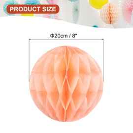 PATIKIL 8" Tissue Paper Pom Poms Flower Balls Pack of 10 Party Hanging Paper Flower Balls Decorations Birthday Wedding Home Backdrop Decorations Coral