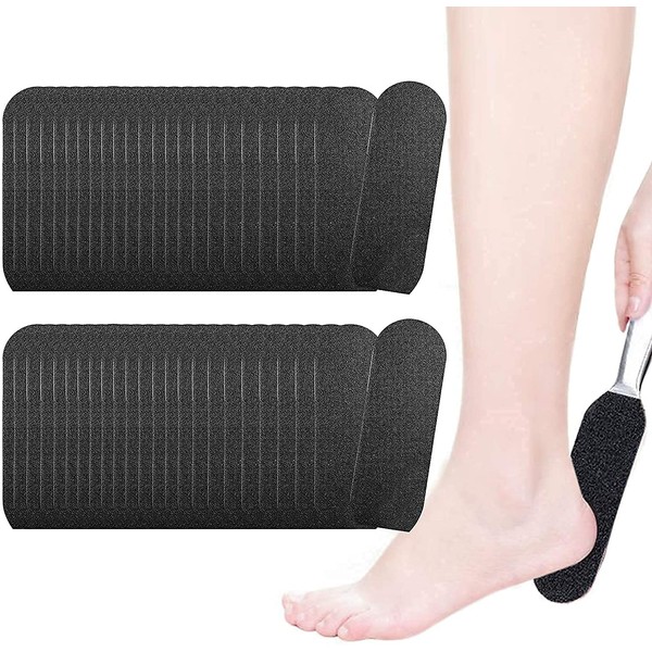 EBANKU 50pcs Foot Files Replacement Pads, Replacement Pads for Pedicure File, Replacement Pads, Black Pack for Double-Sided Foot Rasp File (Black)