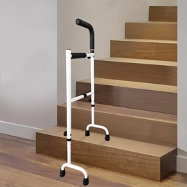 Stair Climbing Assist Cane, Adjustable Standing Stair Lift for Elderly, Stair Assist Cane Make Your Easy to Climb Stairs with Less Pain, Light Weight, Sturdy, Foam Handles