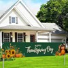 BlissYard Thanksgiving Banner Happy Thanksgiving Day Backdrop Sunflowers Pumpkins Turkey