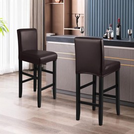 YISUN - Fundas para taburetes de bar, impermeable, funda elástica para taburete de bar, extraíble y lavable, funda para silla alta con bandas elásticas (2, café)