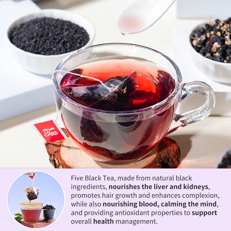 Chaduoduo Wu Hei Tea Five Black Tea BlackMulberry BlackWolfberry BlackSesame