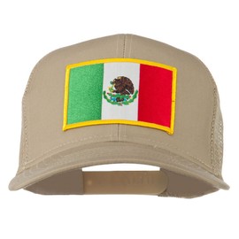 Mexico Flag Patched Mesh Cap - Khaki OSFM