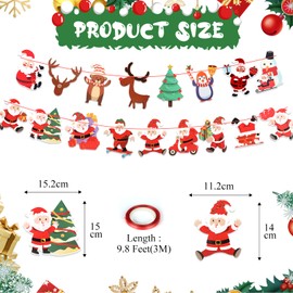 2Pcs Merry Christmas Banner,Christmas Party Banner,Christmas Bunting Garland for Christmas Party Decorations, Xmas Holiday Mantle Fireplace Home Decor-J