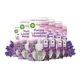 Air Wick |Purple Lavender Meadow |Plug In Electrical Air Freshener Refills| 19ml |Pack of 6 |Lasts up to 600 days