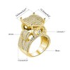 Uloveido Big Love Heart Iced Out Ring Tiny Cubic Zirconia